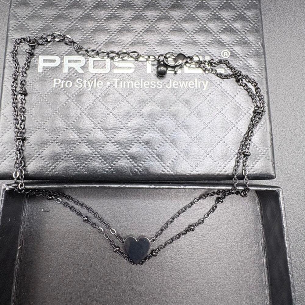 Prosteel Black Two-strand Anklet 9” NWT - Picture 2 of 3